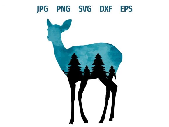 Cautious Deer Silhouette: A Modern Design Asset for Editorial and Web Publishing