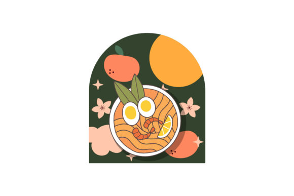 Chinese Mie Street Food Lunar Festival Graphics Freebies for Handmade Creations