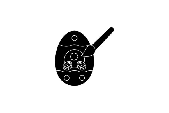 Cute Easter Icon Egg Pictorial Black for Real Projects