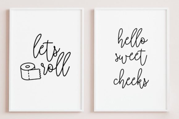 Funny Bathroom Quotes Graphic Design Asset for Crafts and Handmade Products