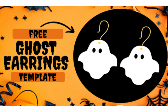 Ghost Earrings Template: A Spooky Graphic Design Asset for Crafts