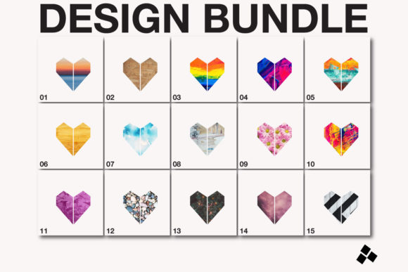 Heart Sublimation Bundle: A Versatile Graphic Design Asset for Local Business Branding