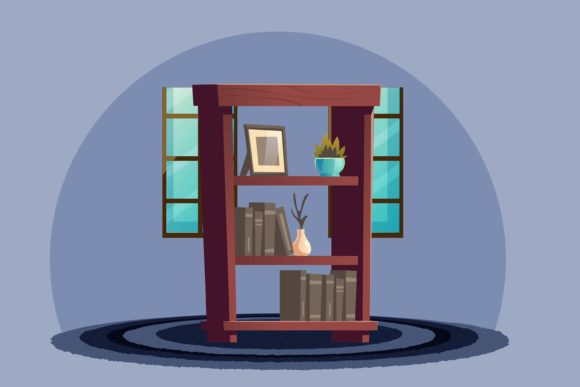 Living Room Bookcase Furniture Graphics for Branding Freebies