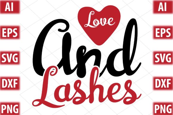 Love and Lashes – A Versatile Graphic Design Asset for Crafts and Branding