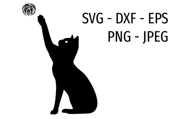 Playing Cat Silhouette: A Versatile Graphics Freebie for Content Creators