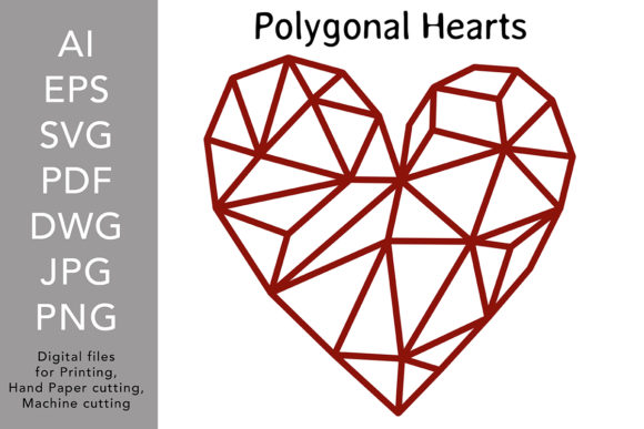 Polygonal Heart Graphics for Your Freebie-Driven Creative Projects