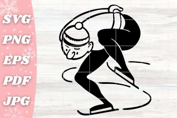Retro Skating Man: A Graphic Design Asset for Crafts and Branding