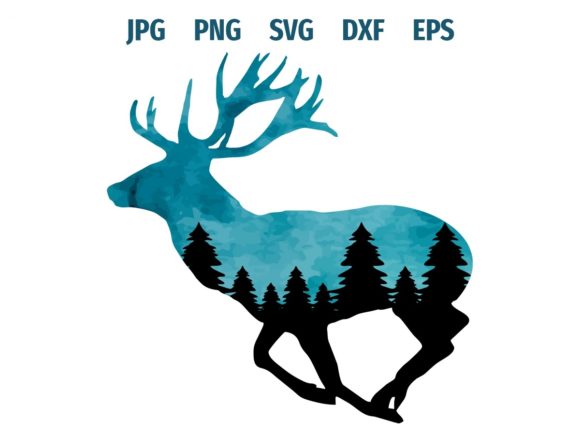 Running Stag Silhouette – A Versatile Graphic Design Freebie for Handmade Creations