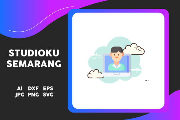School Icon E-Learning Cloud White: A Modern Graphic Design Freebie for Branding