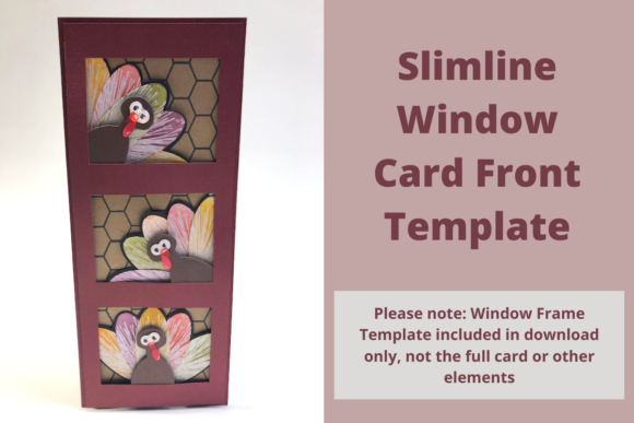 Slimline Window Card Front Template for Crafts and Graphics