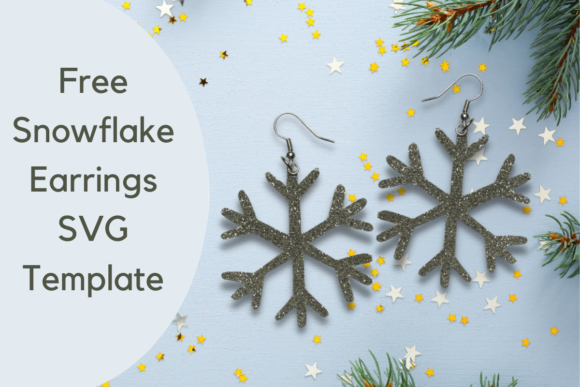 Snowflake Earrings Template: A Festive Graphic Design Asset for Content Creators