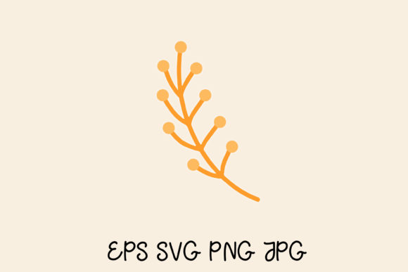 Sprig with Yellow Berries: A Versatile Graphic Design Asset for Content Creators
