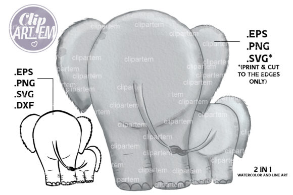 Walking Elephants Daddy Baby Vector: A Versatile Graphic for Creative Sellers