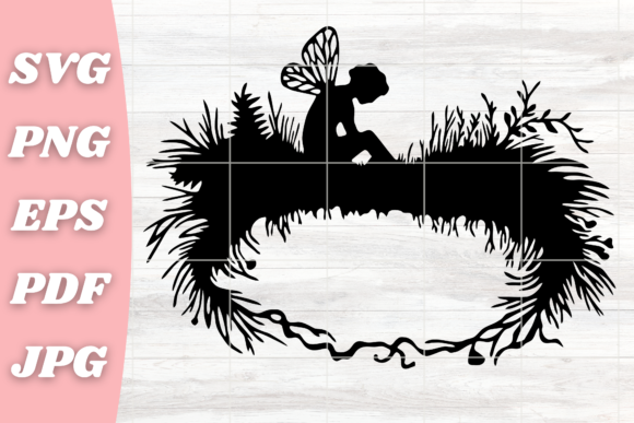 Whimsical Fairy Circle Frame Monogram for Crafts and Graphics